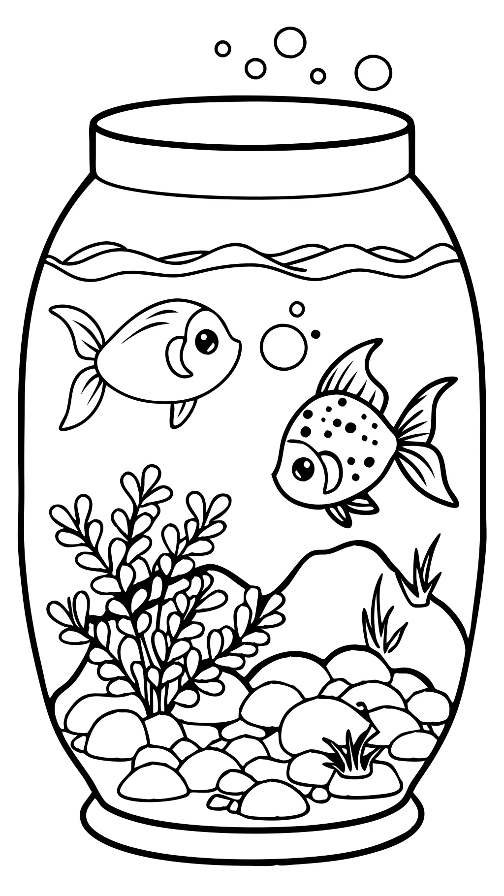 coloring pages fish tank